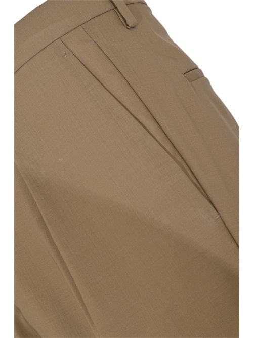 Pantalone Freddy in fresco lana vergine con pinces Fango MICHELE CARBONE | FREDDY015